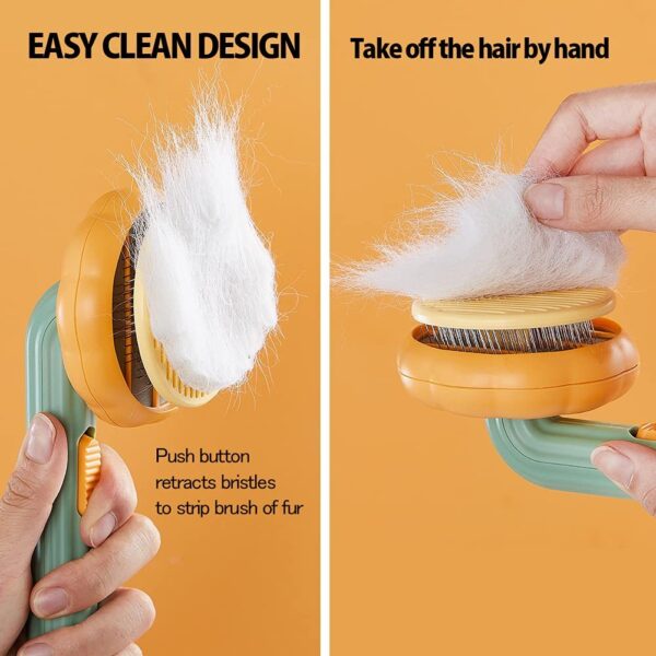 pumpkinpaws brush self cleaning grooming brush for pets easy hair removal durable pet brush 8
