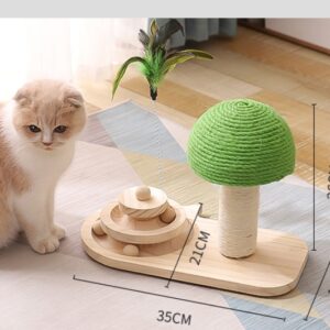 purrtower double sisal cat scratching post durable kitten furniture interactive cat toy 2