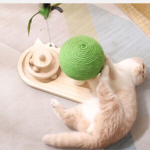 purrtower double sisal cat scratching post durable kitten furniture interactive cat toy 3