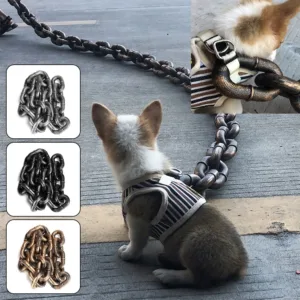 funny dog leash realistic iron chain pet leash for small medium large dogs durable dog collar accessory 12